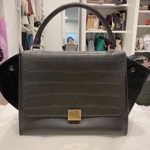 Celine medium trapeze bag - Crocodile embossed